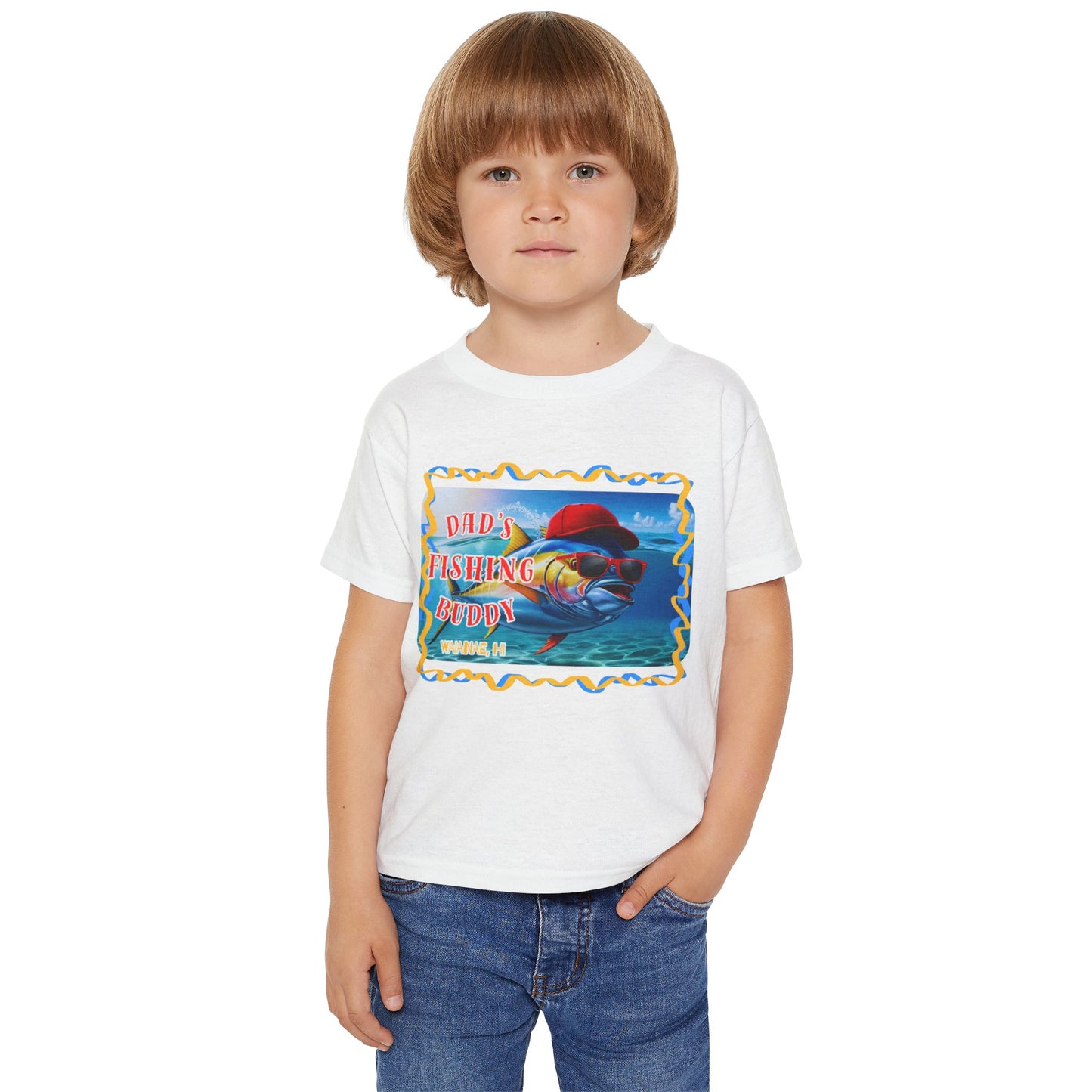 Toddler Fishing T-Shirt - 'Dad's Fishing Buddy' Graphic Tee for Little Anglers