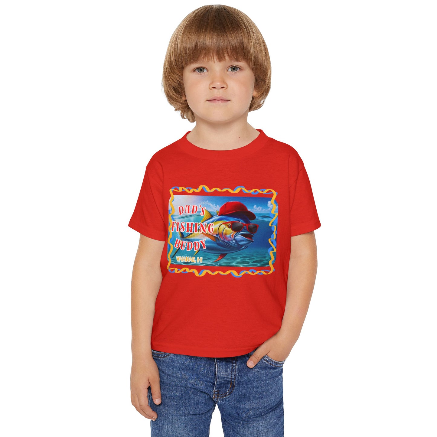 Toddler Fishing T-Shirt - 'Dad's Fishing Buddy' Graphic Tee for Little Anglers