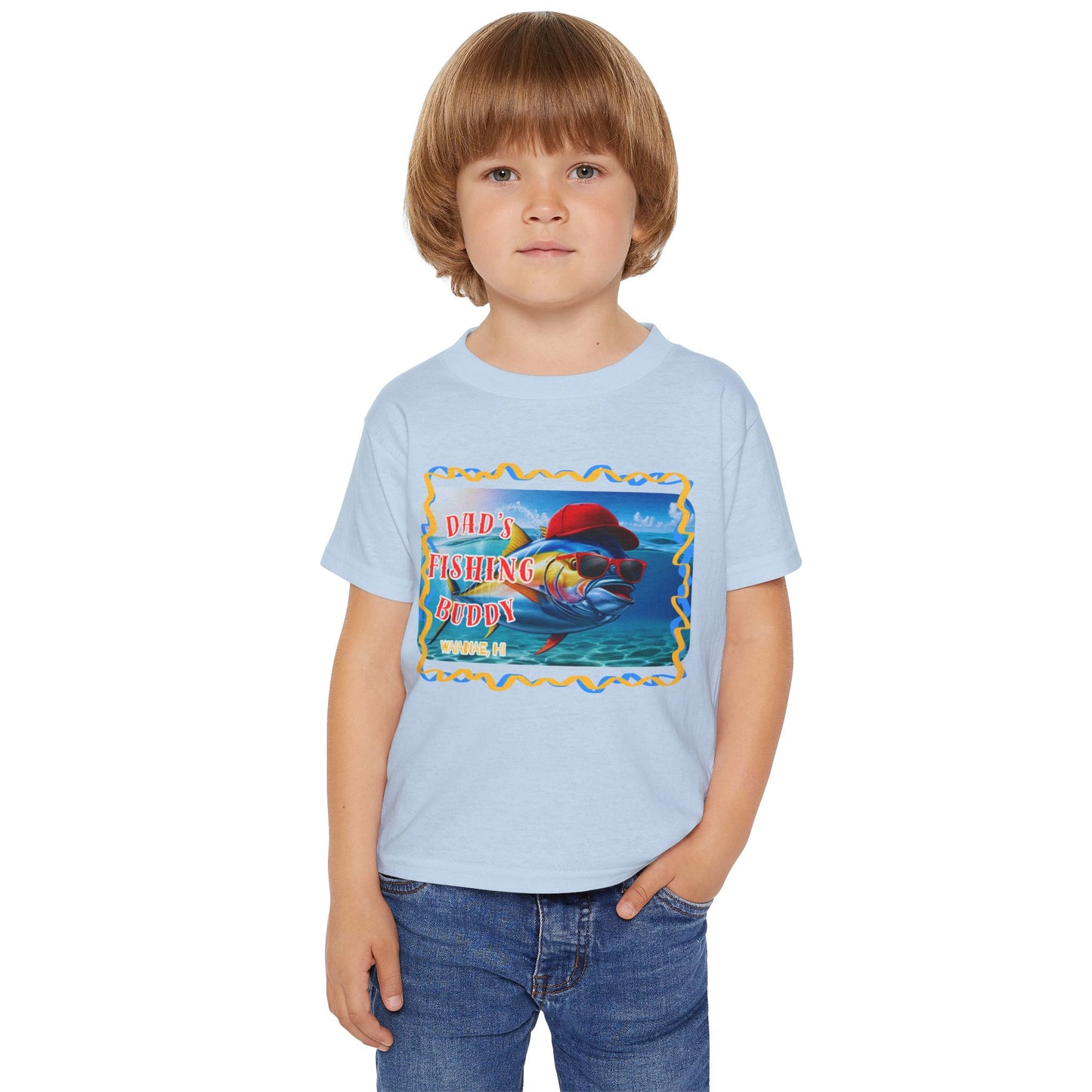 Toddler Fishing T-Shirt - 'Dad's Fishing Buddy' Graphic Tee for Little Anglers
