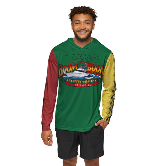 Men's Sport Performance Hoodie - Boom Boom Sportfishing - Rasta "WE CATCH FISH"